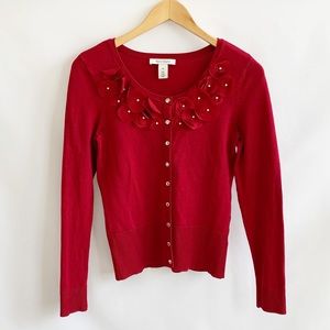 White House Black Market Red Cardigan